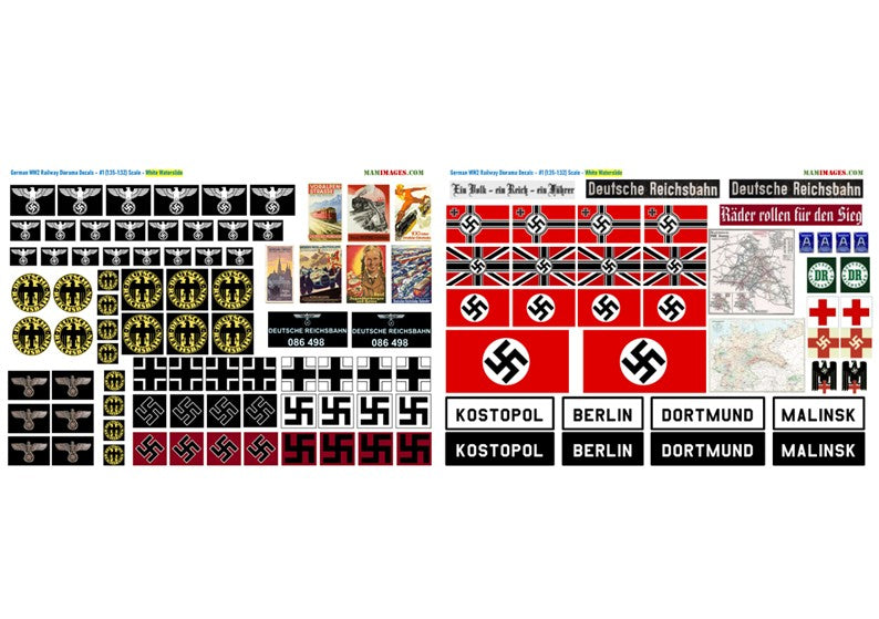 #1 (1:35-1:32) Scale German WW2 Railway Diorama Decals / Stickers – MAM ...